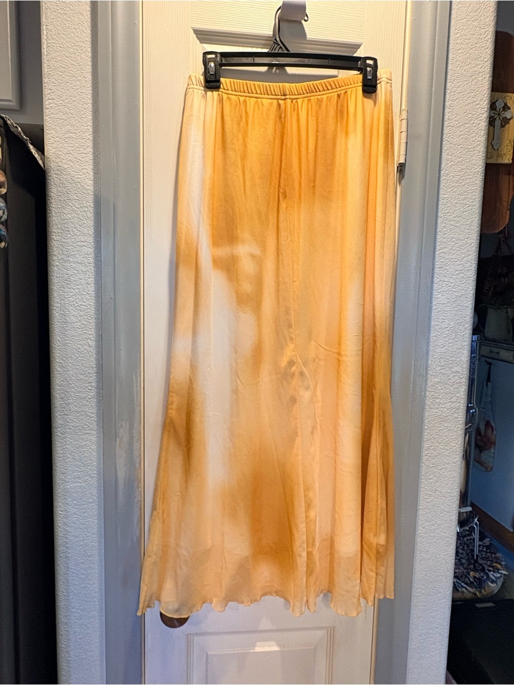 Yellow Satin Maxi Skirt